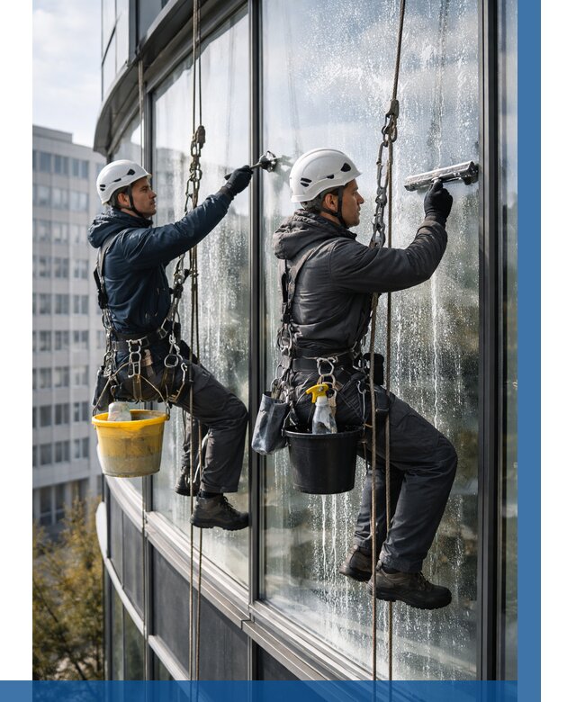 Мойка панорамных окон в Кронштадте от 365 р. заказать у ВЫСОТНИК-Крн