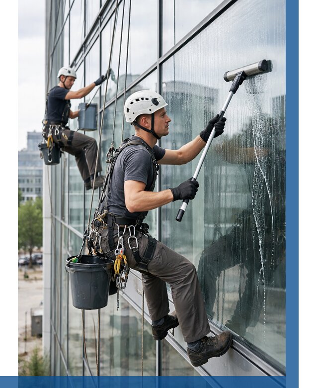 Мойка витражей альпинистами в Кронштадте от 730 р. под ключ|ВЫСОТНИК-Крн