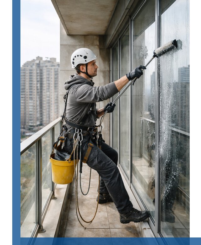 Профессиональная мойка балконного остекления в Кронштадте