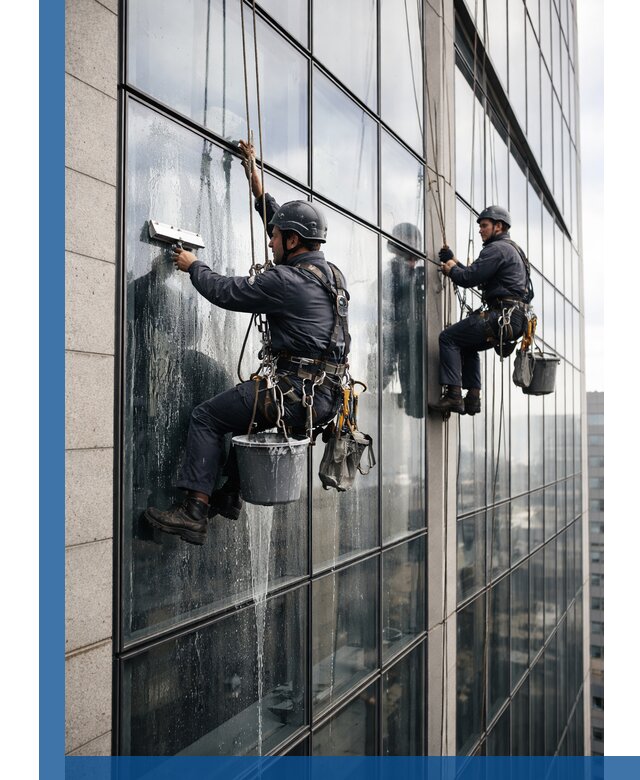 Профессиональная мойка стеклянных фасадов зданий в Кронштадте
