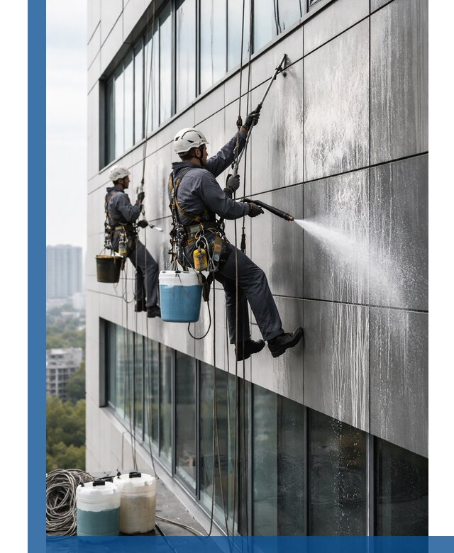 Профессиональная мойка вентилируемых фасадов в Кронштадте