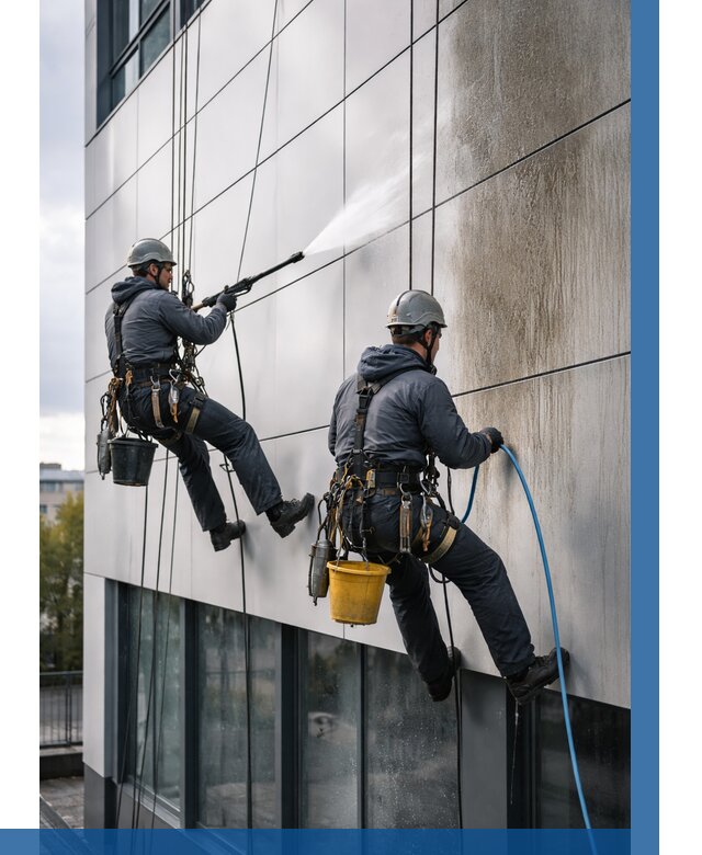 Мойка фасада из композита в Кронштадте по цене от 313 р. | ВЫСОТНИК-Крн