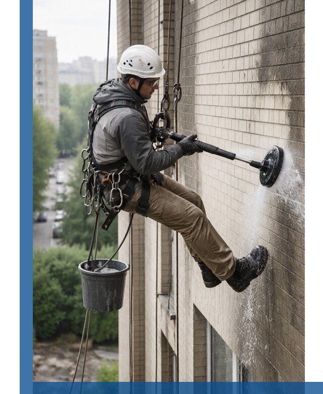 Очистка фасада от копоти в Кронштадте профессионально и безопасно