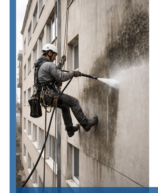 Профессиональная очистка фасадов от плесени в Кронштадте