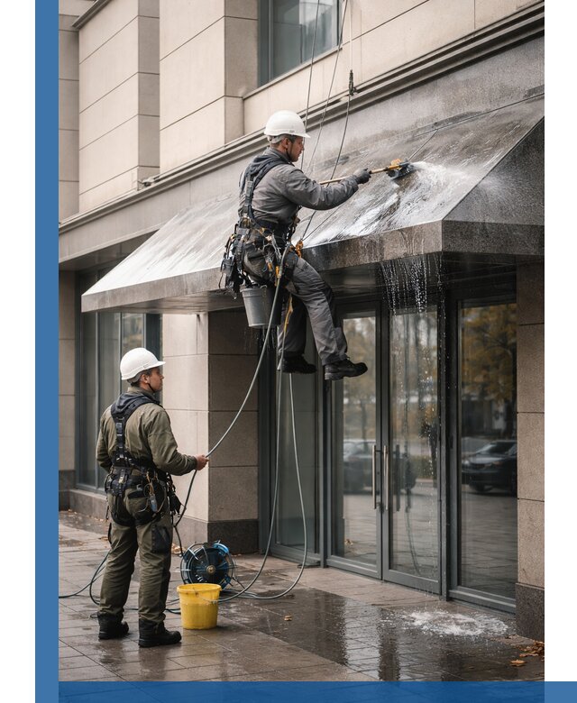 Профессиональная мойка козырьков и навесов в Кронштадте