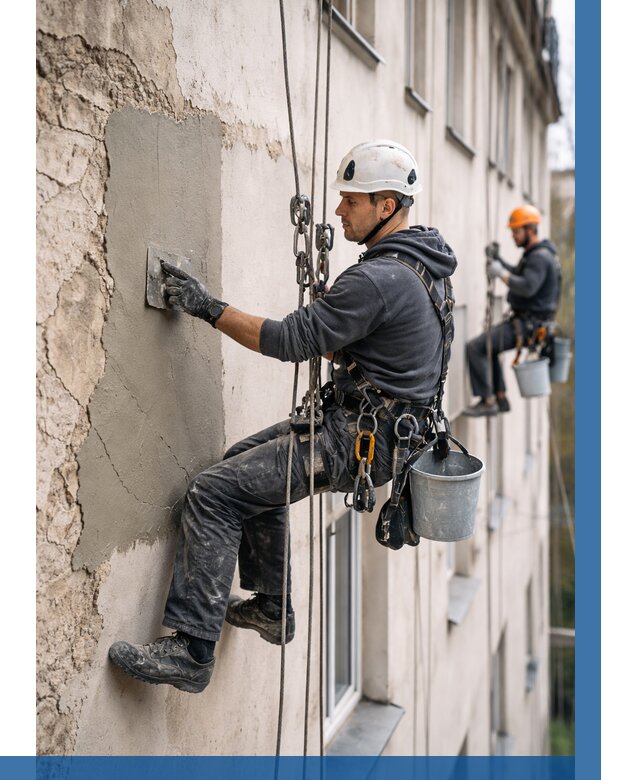 Восстановление штукатурки фасада в Кронштадте от 1252 р. | ВЫСОТНИК-Крн