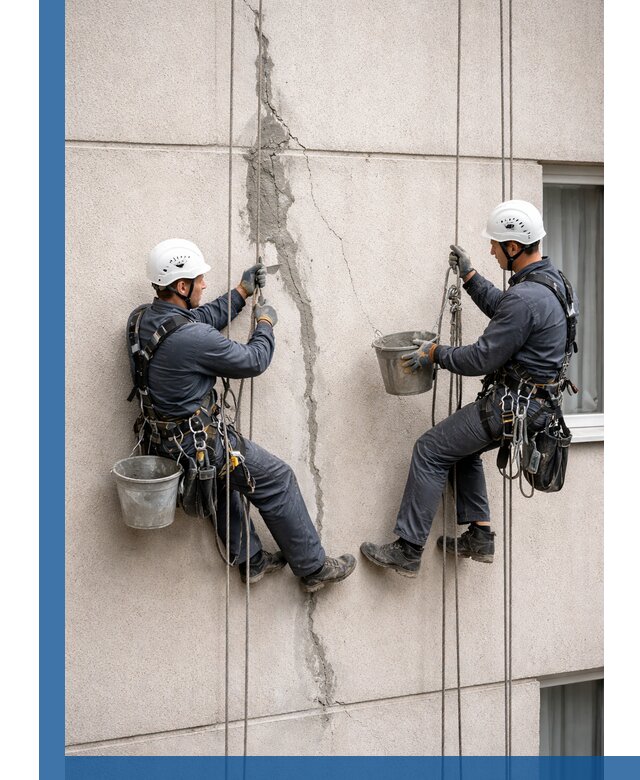 Заделка трещин на фасаде в Кронштадте с гарантийным ремонтом