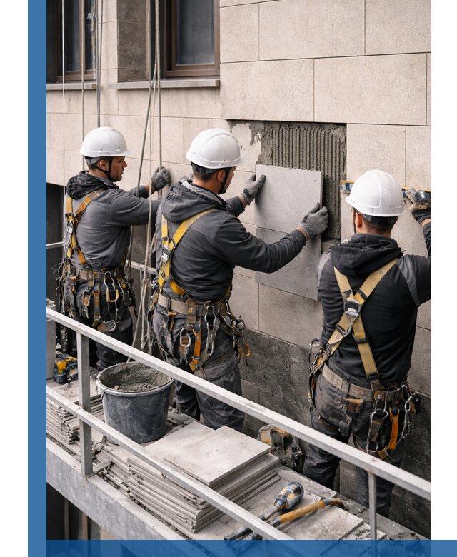 Ремонт облицовки фасада плиткой в Кронштадте с гарантией