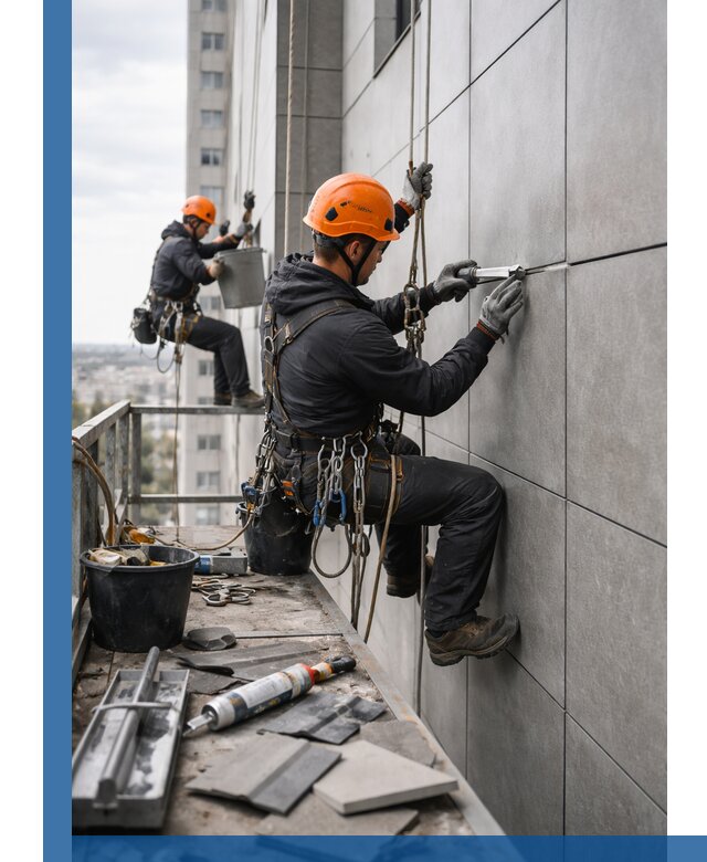 Профессиональный ремонт фасада из керамогранита в Кронштадте