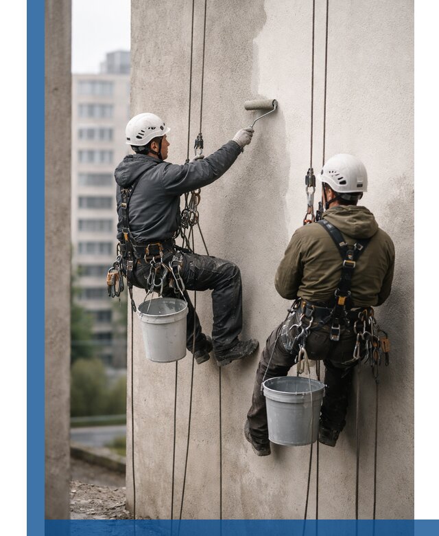 Покраска фасадов высотными альпинистами в Кронштадте с гарантией