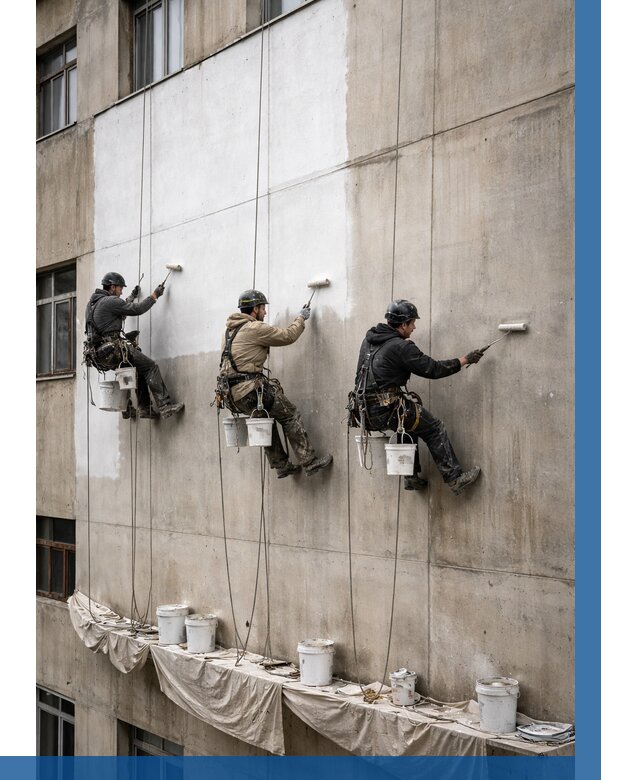 Покраска бетонного фасада в Кронштадте от 365 р за м2 | ВЫСОТНИК-Крн