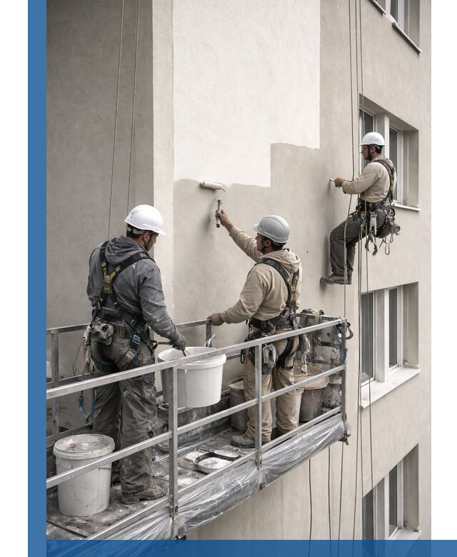 Покраска оштукатуренного фасада в Кронштадте под ключ с гарантией