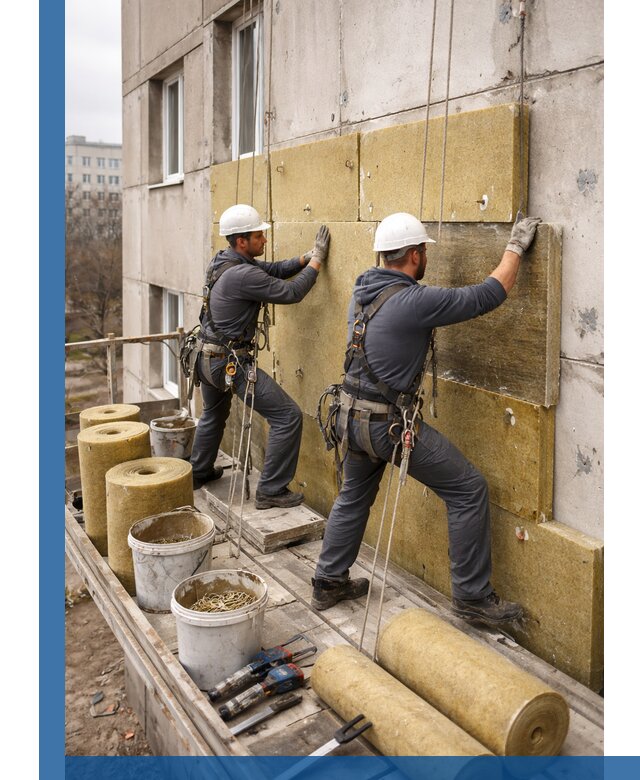 Утепление фасада минватой в Кронштадте под ключ с гарантией