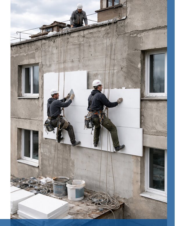 Утепление фасада пенополистиролом в Кронштадте от 1878 р. | ВЫСОТНИК-Крн