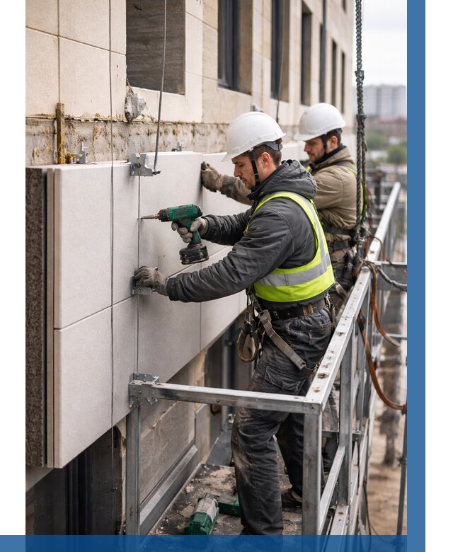 Монтаж фасадных термопанелей в Кронштадте от 1565 р. | ВЫСОТНИК-Крн