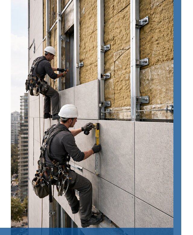 Монтаж вентилируемого фасада в Кронштадте от 3652 р. | ВЫСОТНИК-Крн