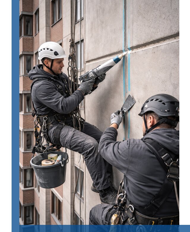Вторичная герметизация швов фасада и кровли в Кронштадте