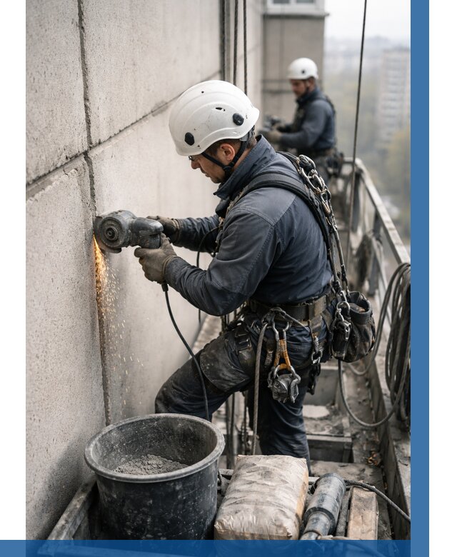 Штробление межпанельных швов в Кронштадте от 1252 р. | ВЫСОТНИК-Крн