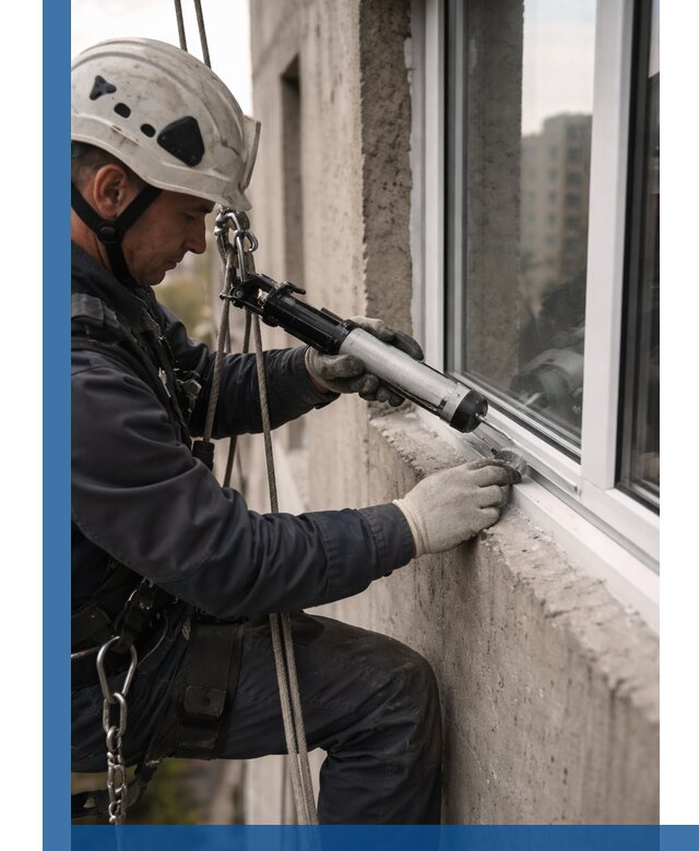 Герметизация оконных швов снаружи в Кронштадте профессионально