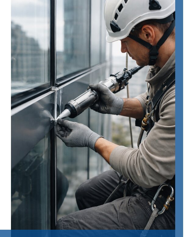 Герметизация стыков витража в Кронштадте от 1252 р. | ВЫСОТНИК-Крн