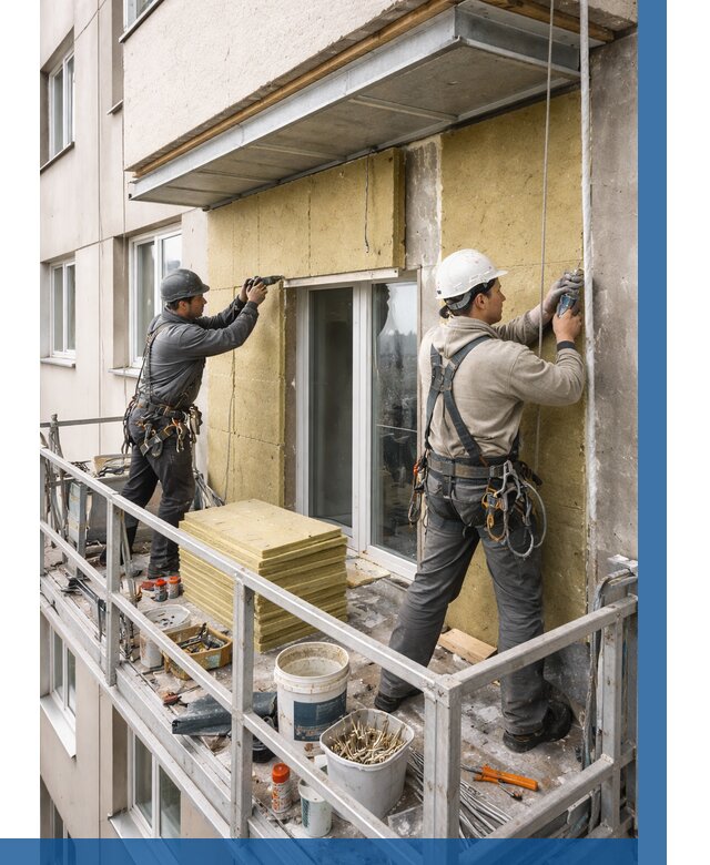 Утепление балкона снаружи в Кронштадте от 1669 р. под ключ ВЫСОТНИК-Крн