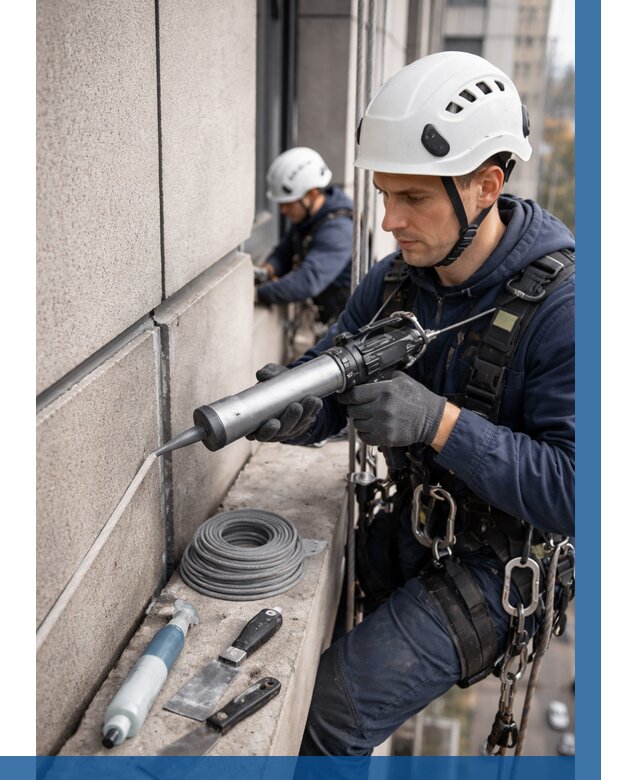 Герметизация деформационных швов фасада в Кронштадте от 730 | ВЫСОТНИК-Крн