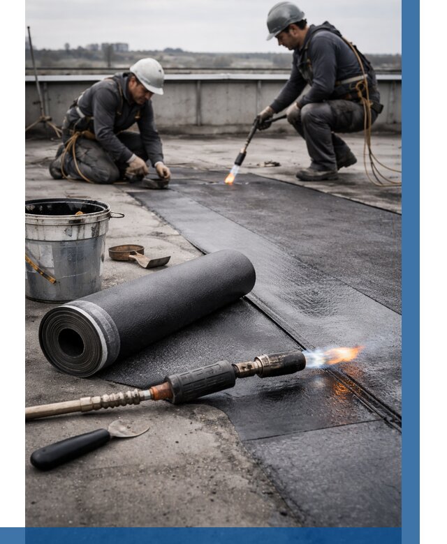 Ремонт рулонной кровли в Кронштадте от 678 р. | ВЫСОТНИК-Крн