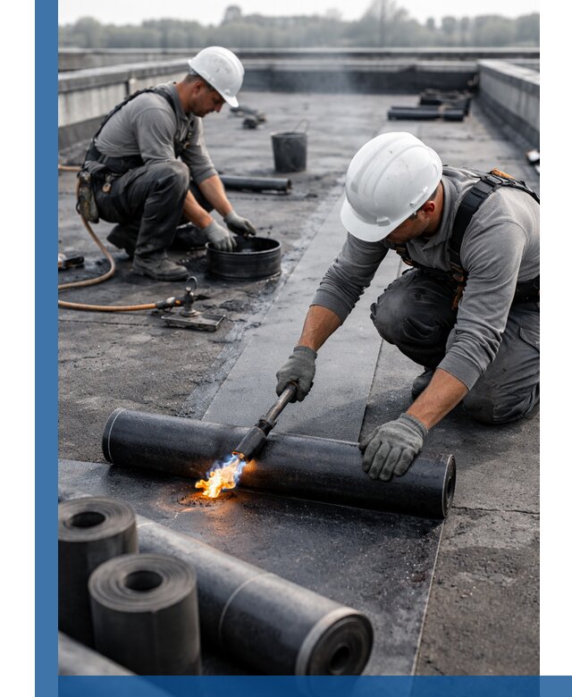 Ремонт рулонной кровли в Кронштадте герметизация и восстановление