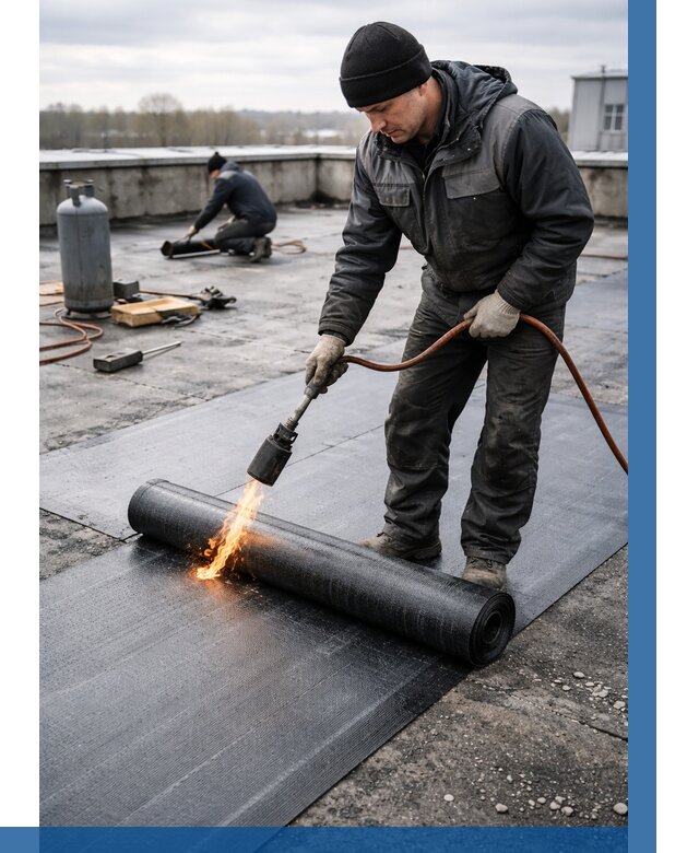 Ремонт наплавляемой кровли в Кронштадте от 730 р. | ВЫСОТНИК-Крн