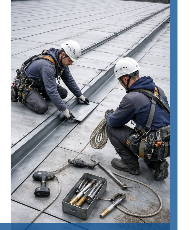 Ремонт фальцевой кровли в Кронштадте от 730 р. | ВЫСОТНИК-Крн