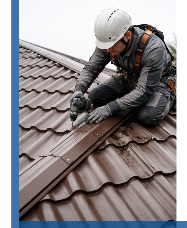 Ремонт металлочерепицы на крыше в Кронштадте профессионально