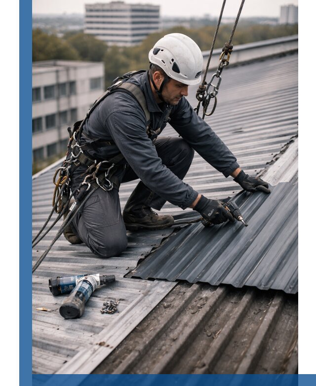 Ремонт профнастила на кровле в Кронштадте, работы под ключ