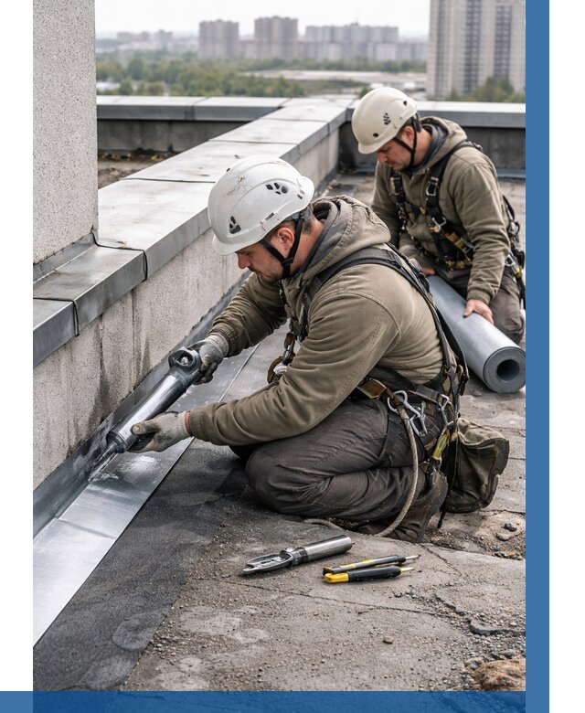 Ремонт кровельных примыканий в Кронштадте от 1252 р. | ВЫСОТНИК-Крн