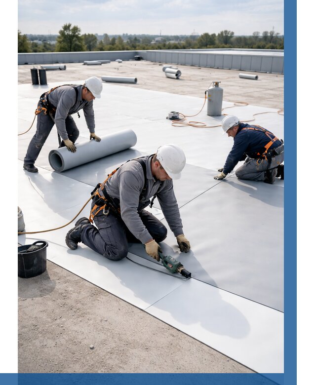 Монтаж мембранной кровли под ключ в Кронштадте от 1252 р. | ВЫСОТНИК-Крн