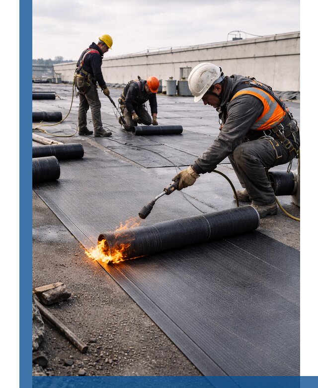 Монтаж наплавляемой кровли в Кронштадте профессионально