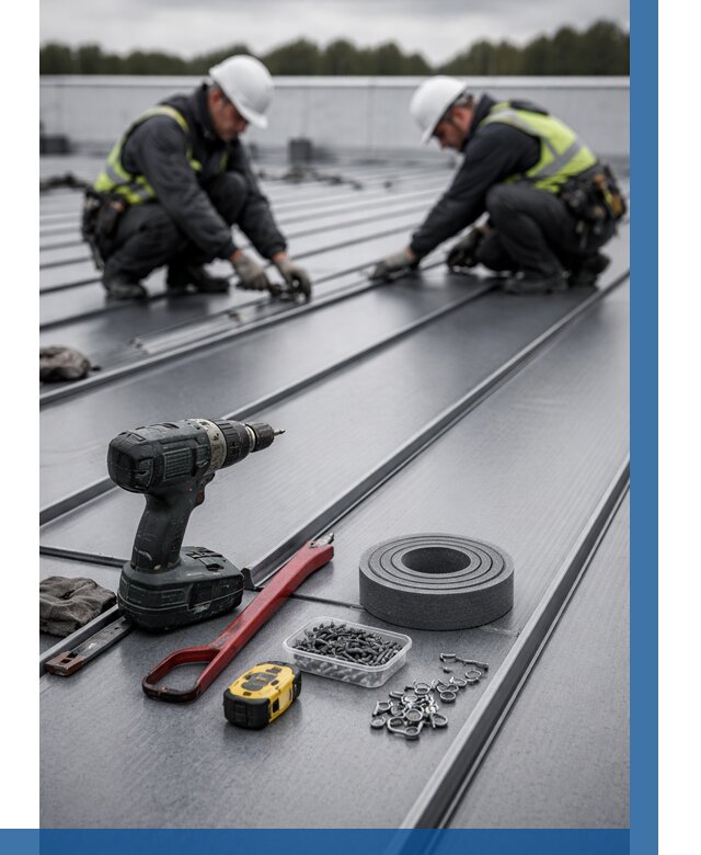 Монтаж фальцевой кровли в Кронштадте от 1878 р. | ВЫСОТНИК-Крн