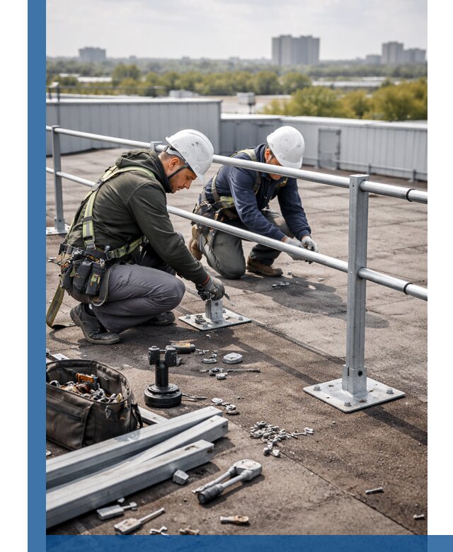 Монтаж кровельного ограждения в Кронштадте под ключ с гарантией