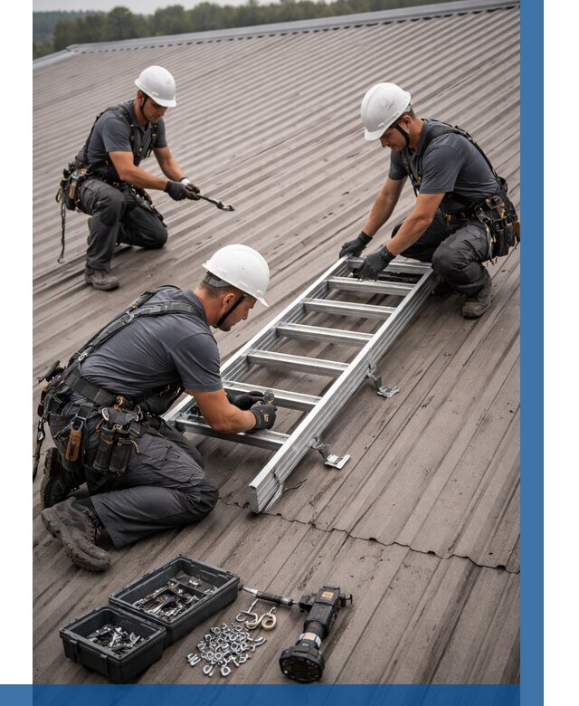 Монтаж кровельной лестницы в Кронштадте от 4695 р. | ВЫСОТНИК-Крн