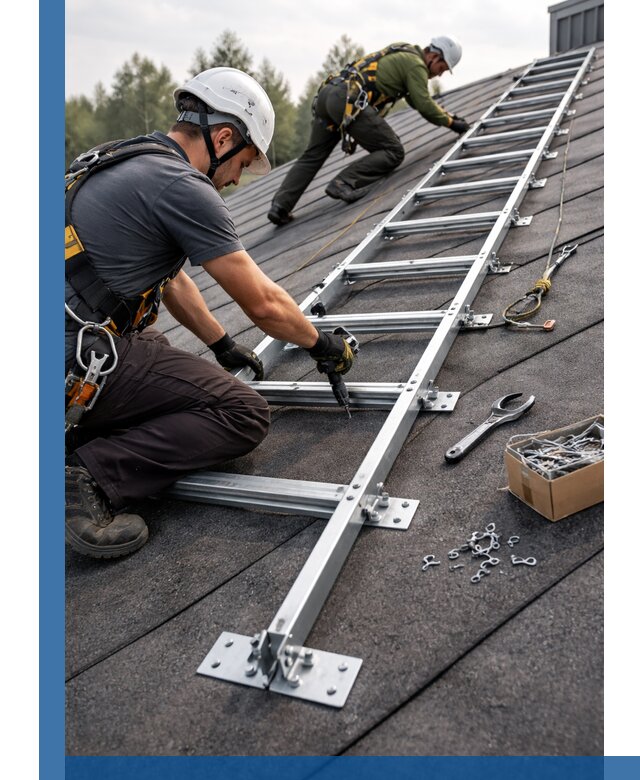 Профессиональный монтаж кровельной лестницы в Кронштадте под ключ