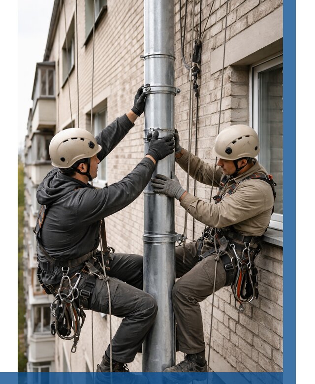 Замена водосточных труб в Кронштадте от 6782 р. | ВЫСОТНИК-Крн