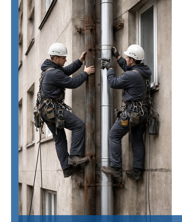 Замена водосточных труб в Кронштадте: монтаж и демонтаж под ключ