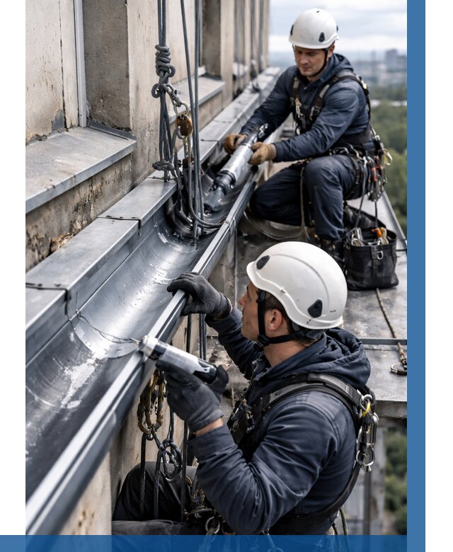 Ремонт водосточных желобов в Кронштадте от 6782 р. | ВЫСОТНИК-Крн