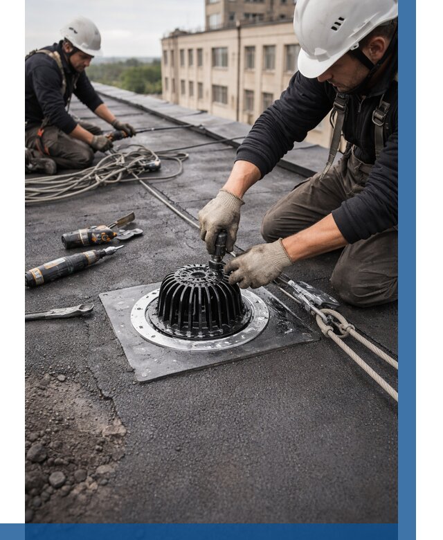 Установка водосточных воронок в Кронштадте цена от 3652 р. | ВЫСОТНИК-Крн