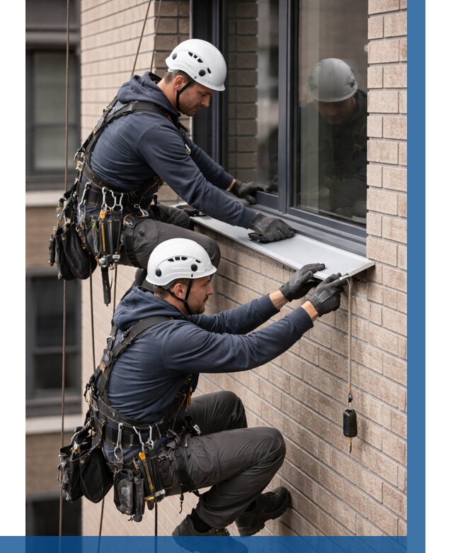 Монтаж оконных отливов под ключ в Кронштадте от 3652 р. | ВЫСОТНИК-Крн