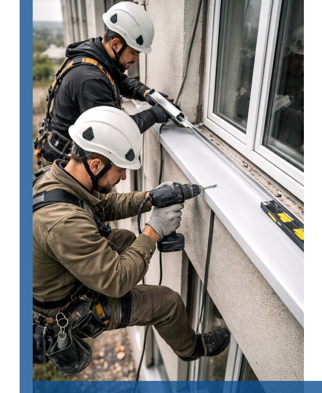 Профессиональный монтаж оконных отливов и отведения воды в Кронштадте