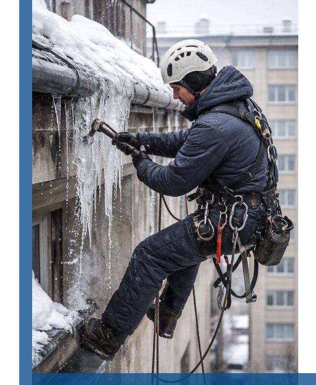 Удаление наледи и чистка водостоков в Кронштадте оперативно и безопасно