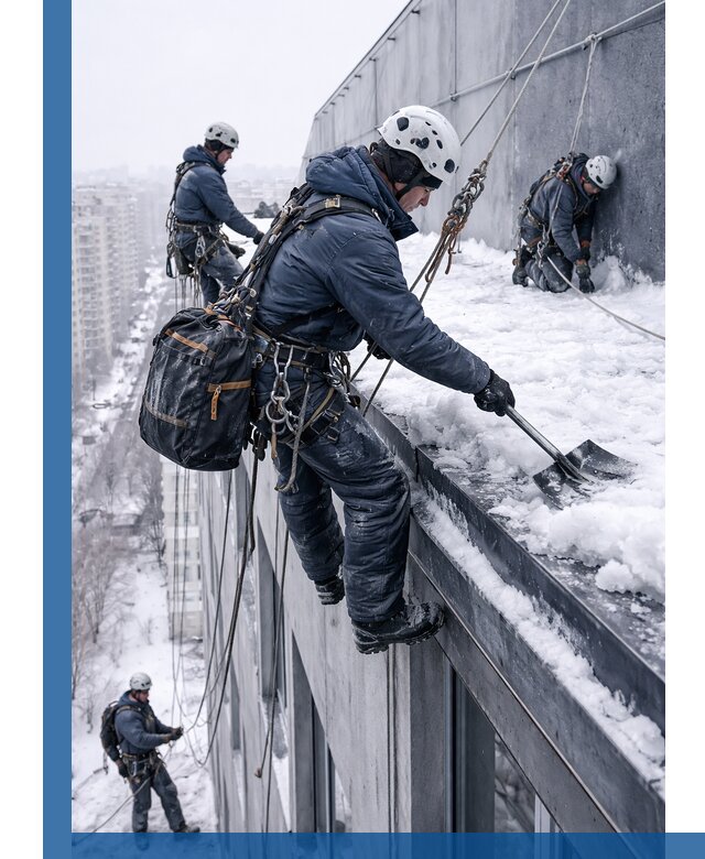 Абонентское обслуживание кровли зимой в Кронштадте регулярный уход