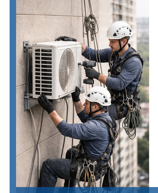 Монтаж внешнего блока кондиционера в Кронштадте установка и крепление