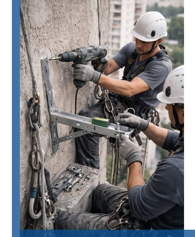 Установка кронштейнов кондиционера и крепежа в Кронштадте