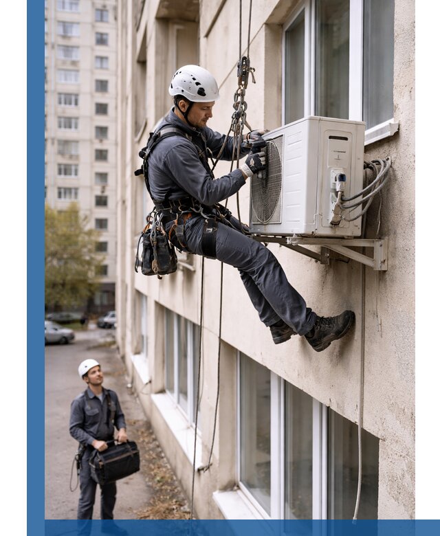 Демонтаж внешнего блока кондиционера в Кронштадте профессионально